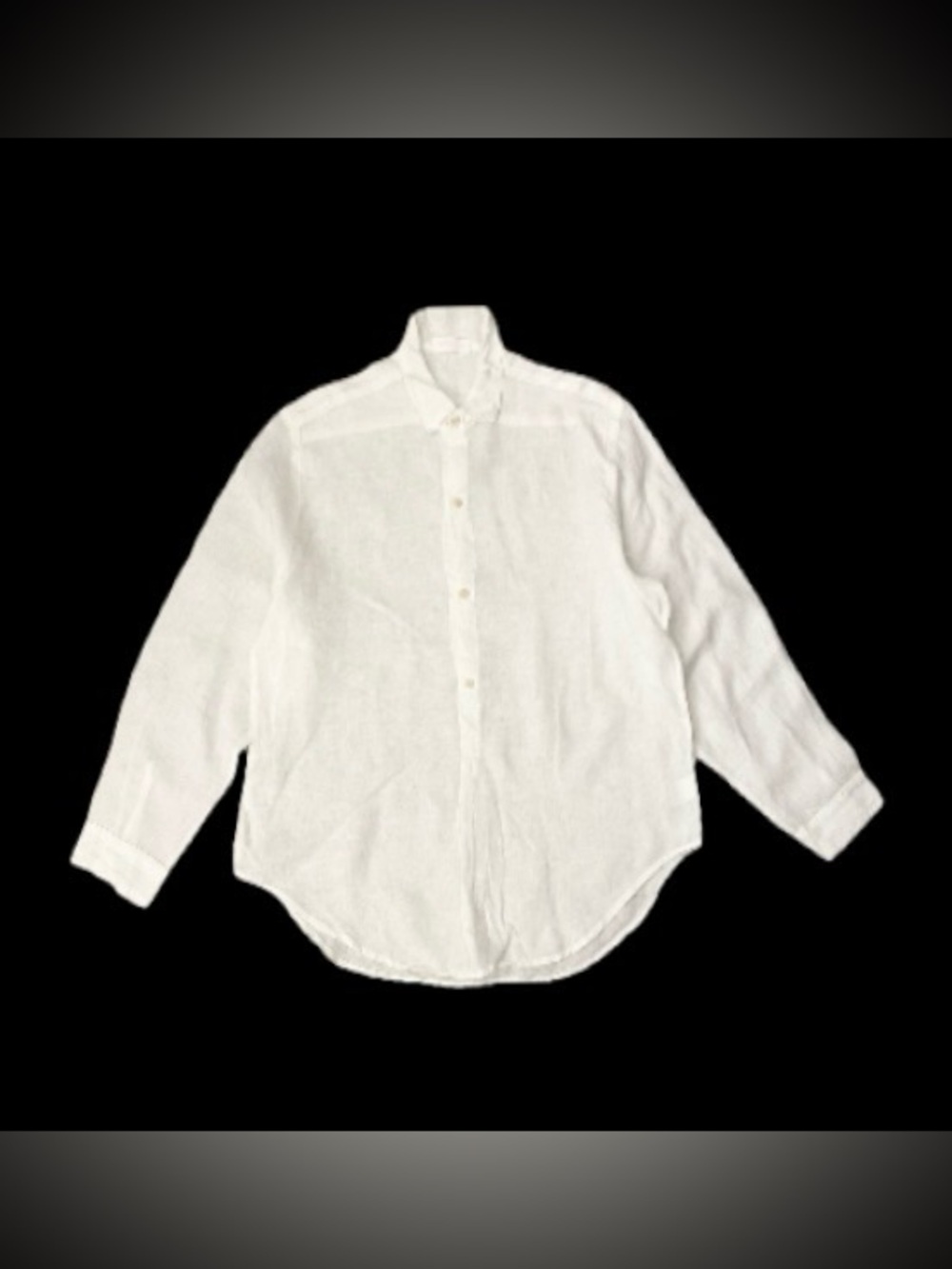 CP Shades White Linen Tunic 1/3 Buttoned Top